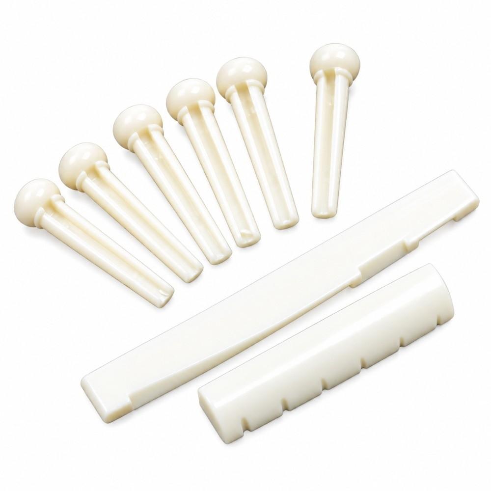12PCS Plastic Acoustic Guitar Pegs White Color Folk Guitar Saddle  For Acoustic Guitar