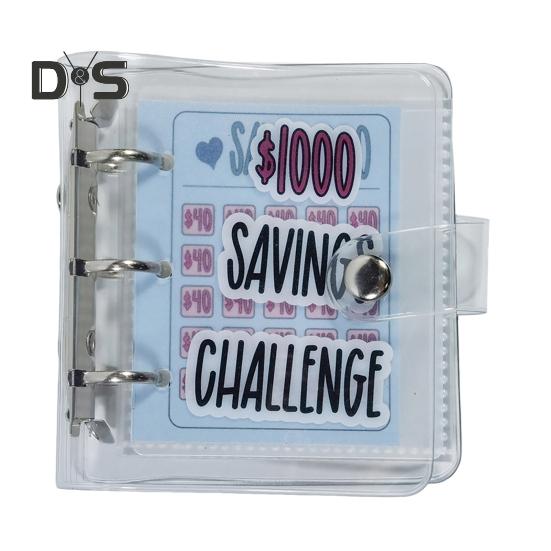 كتاب توفير المال محفظة لاصقة بإبزيم مقاوم للماء ومقاوم للتمزق غلاف PVC منتج جذاب لتوفير المال