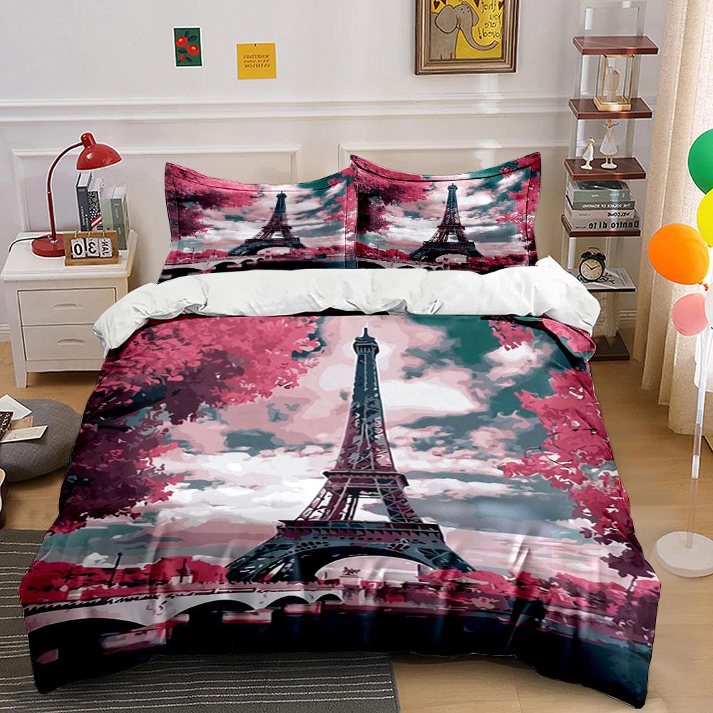 Eiffel Tower with Trees. Bedding Sets Duvet Cover Sets Duvet Covers Pillowcases(1*Duvet Cover 2*Pillowcases Without Duvet Insert)