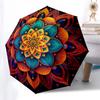 Vibrant Mandala Wall Art: Colorful Circular Decor for Any Space Umbrella, Cute Umbrella with Cute Design, Portable 3-Fold Compact Umbrella for Men & W