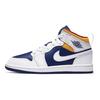Jordan Air 1 Mid Trendig Bequem Rutschfest Stoßdämpfend Abriebfest Mid-Top Kinder Basketballschuhe Kinder Sneaker Blau Weiß 640734-131