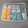 16Pcs Silicone Travel Bottles Set Leak Proof Squeezable Toiletries Containers Refillable Tubes Cosmetic Bags