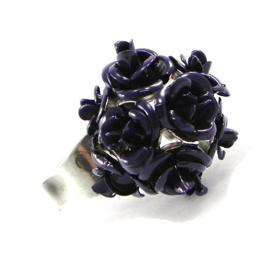Les Trésors De Lily [H9849] - Bague Créateur 'Boules de Roses' violet