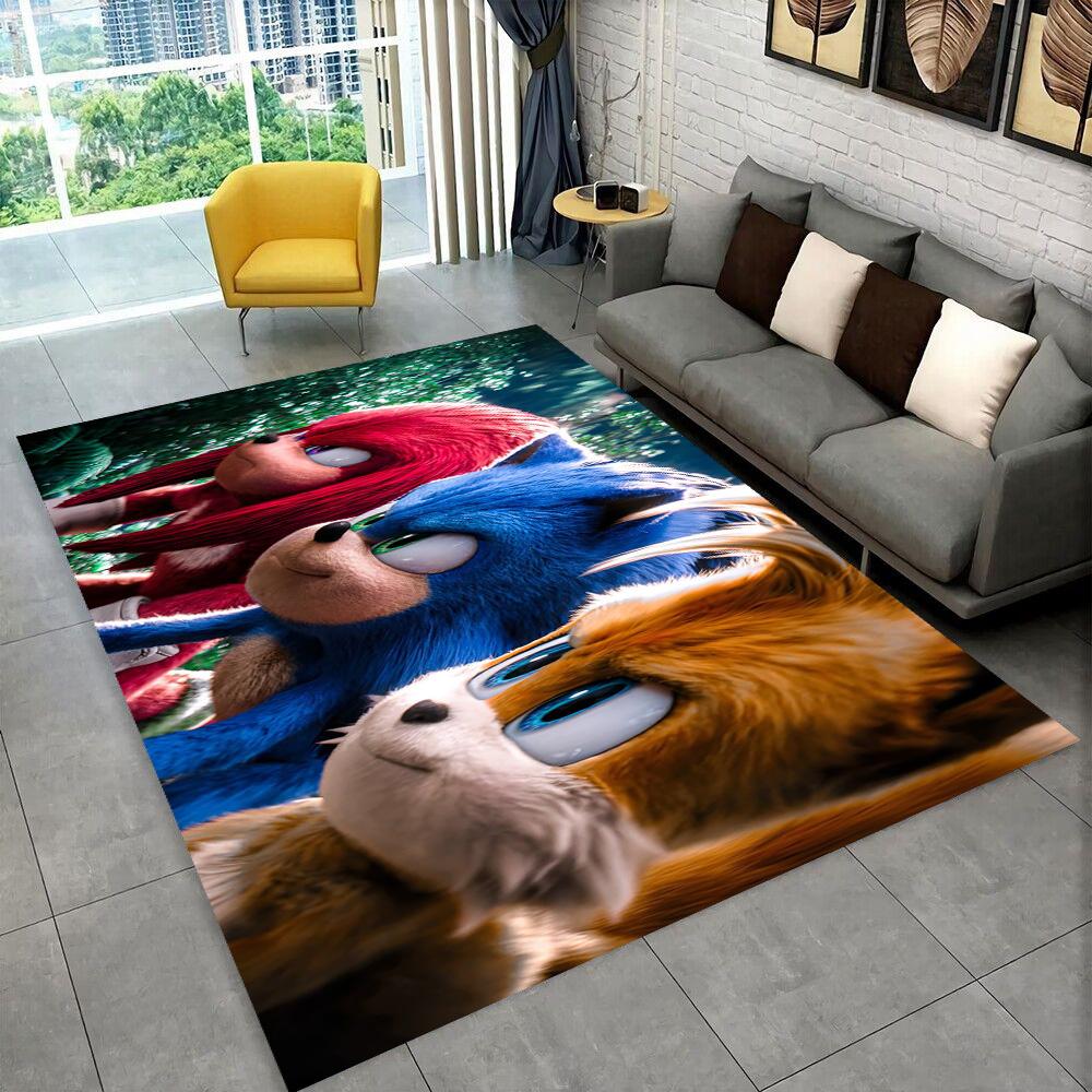 3D S-Sonics Game Cartoon Rug Carpet for Living Room Bedroom Decor,kids Play Non-slip Decoration for Sofa Doormat Christmas Gift