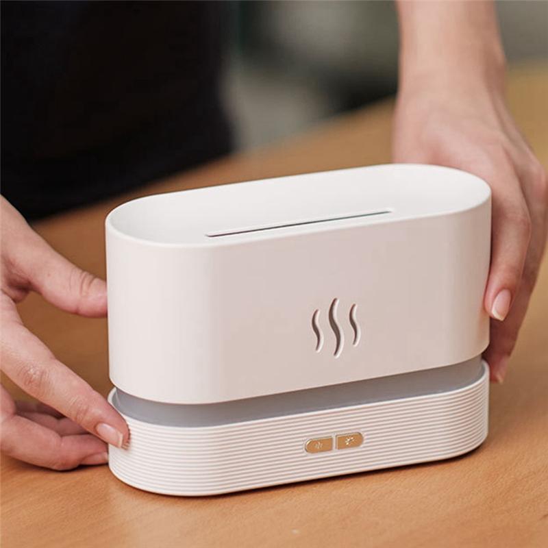 Aroma Diffuser Air Humidifier Ultrasonic Cool Mist Maker Fogger LED Essential Oil Flame Lamp Black