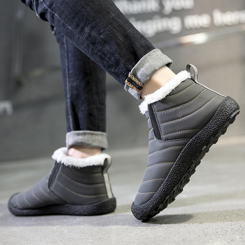 

Men s High Top 45-46 Winter Snow Boots, Thick Velvet Lining, Warm and Stylish for Couples 46