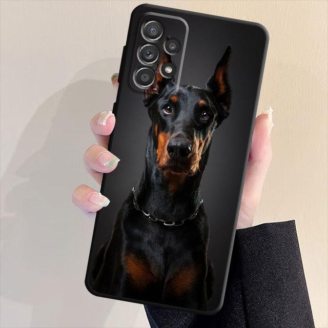 

Мягкий чехол из ТПУ для телефона Samsung Galaxy A71 A31 A51 A22 A52 A23 A21s A72 A32 A33 A53 A13 A42 A41, чехол с изображением собаки добермана, сумка Samsung A31