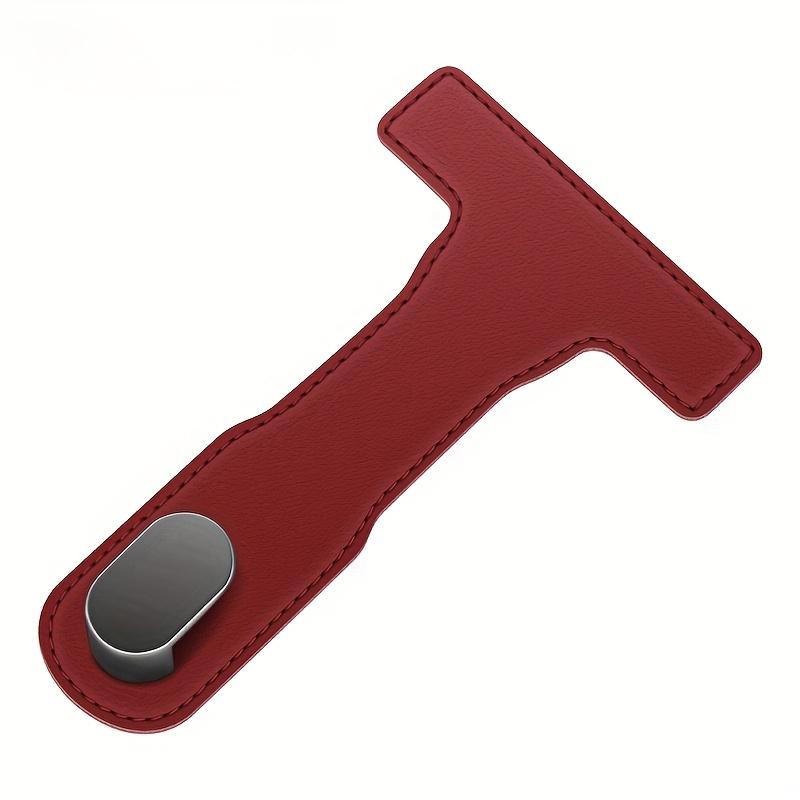 Car Co-Pilot Glove Box Hook - Heavy-Duty PU Leather Organizer with Strap, Secure Snap Closure for Car