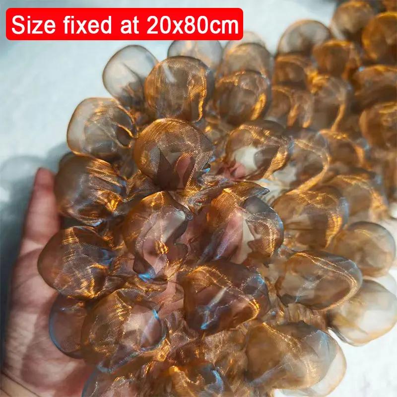 90x20cm Heat Setting Bubble Yarn Fabric Creative Laser Perspective 3D Organza Fabric for DIY Sew Fashion Wedding Dress Clothing