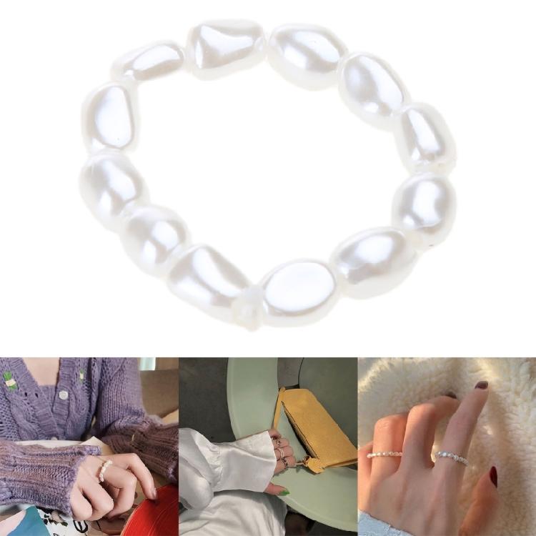 Fashion Irregular Ring Freshwater Pearl Beads Rings For Women Birthday Gift