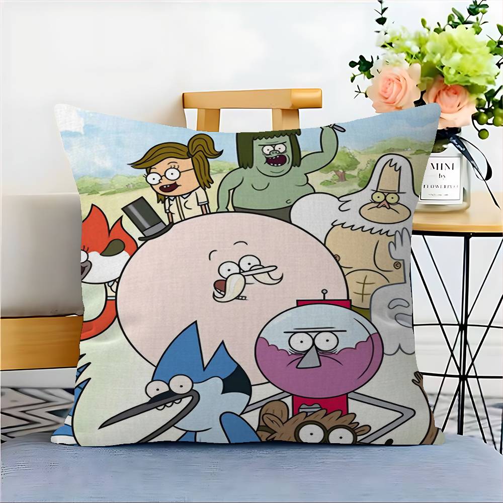 Cartoon R-Regular Show Cushion Cover Inches Farmhouse Decor Home Throw Pillow Covers For Couch Decorations