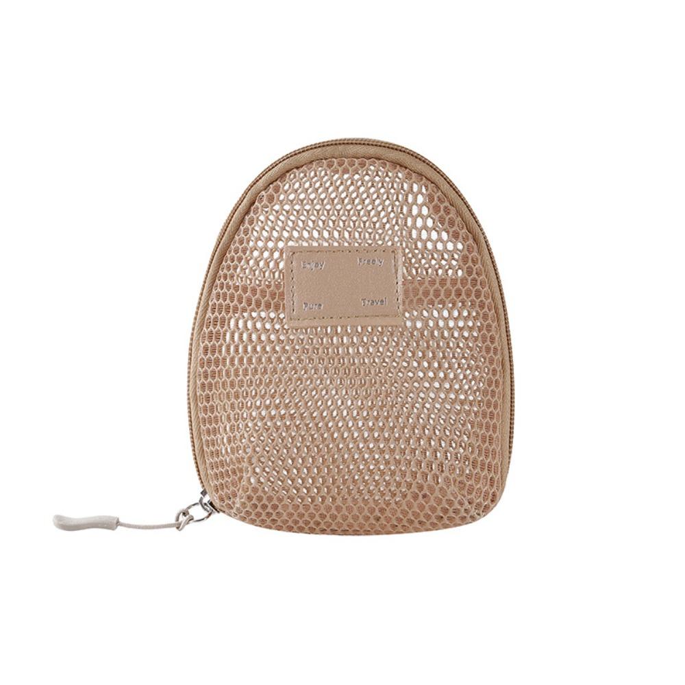 Casual Nylon Cosmetic Bag With Zipper Hand-held Mesh Makeup Bags Multipurpose Mesh Storage Pouch Women