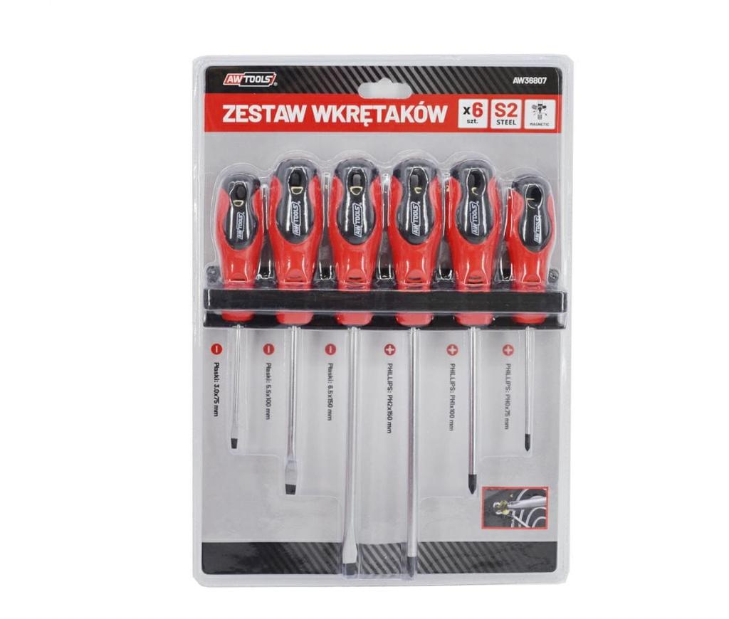 Awtools Screwdriver Set On Hanger Blister S2 / 6 Pcs.