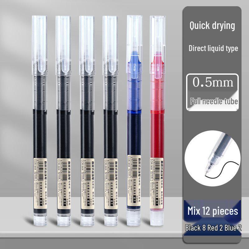 Xuedele Sneldrogende Balpen: Gelinkt, Zwarte/Rode Opties, Volledige Naaldpunt, Op Waterbasis.