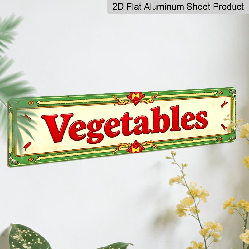 2D Flat- 1pc Vintage Vintage Vegetables Aluminium Decorative Sign |High-Quality Aluminum, Durable UV and Corrosion Resistant, Ideal for Cafes, Bars