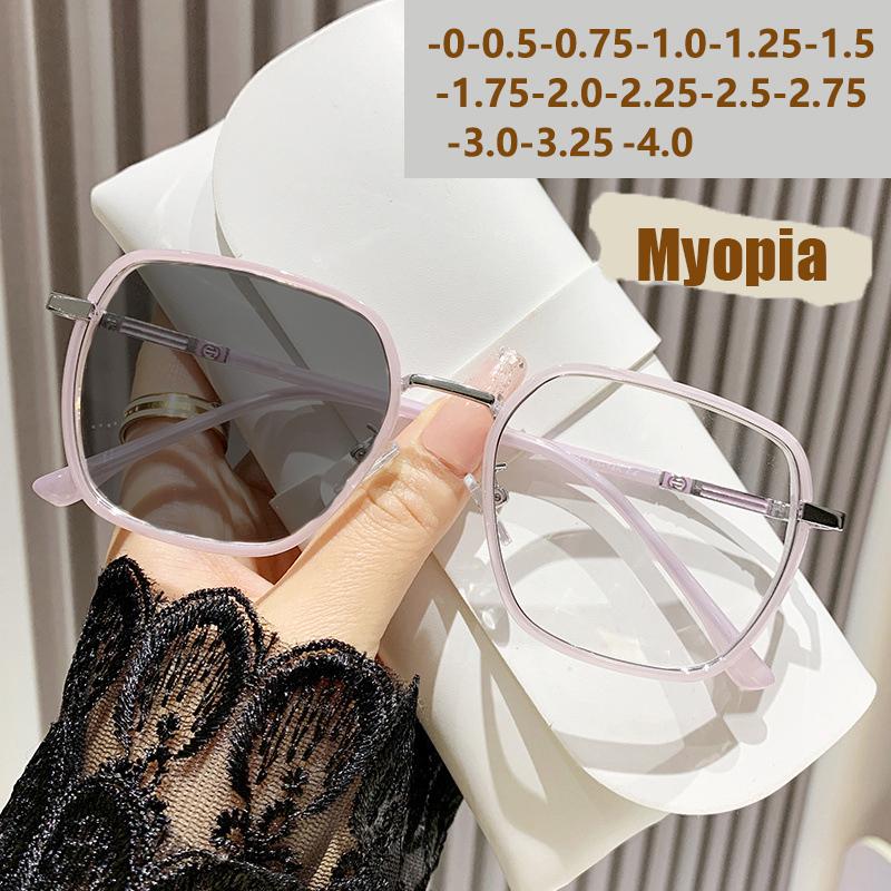 New Color-Changing High-End Female Face Without Makeup Small Round Face Ultra-Light And Fashionable Myopia Glasses 75022