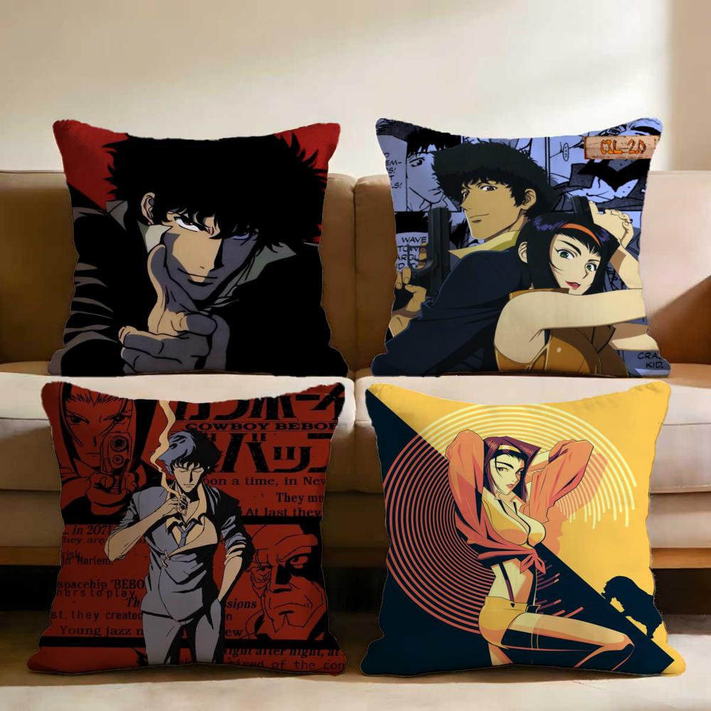 C-Cowboy Bebop Cushion Cover Multi-Scene Pillow Cover for Home & Car - Reversible, Soft & Durable for Daily Use
