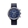 MASTER WORKS Quattro 002 MW07SN-EDNVG8 Men's Watch, Made In Japan, Quartz Movement, 41mm, Leather Strap, Chronograph, Navy Blue