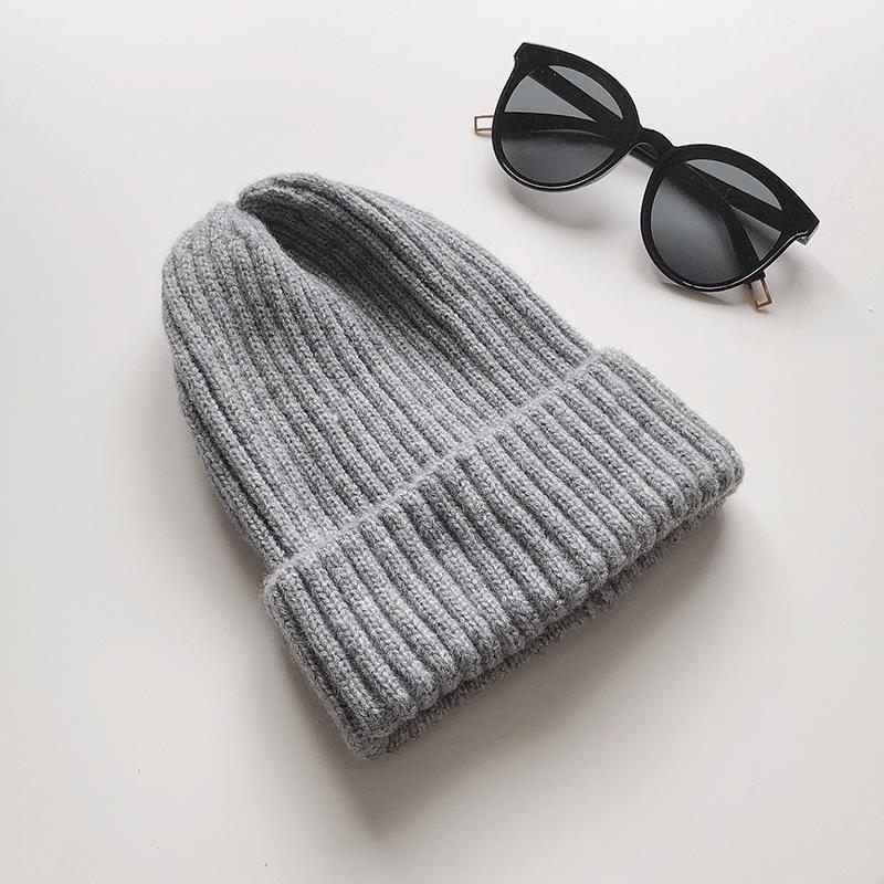 Tiantiandai Winter Candy Color Light Board Wool Hat Thickened Warm Vertical Strip Pointed Knitted Hat Casual and Versatile