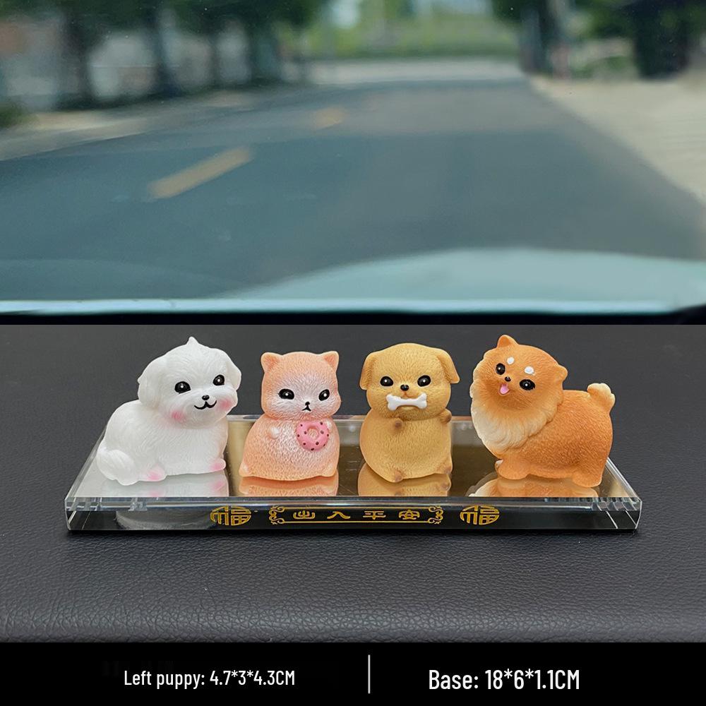 Resin Cute Puppy Car Ornament - Interior Decoration & Decompression Artifact