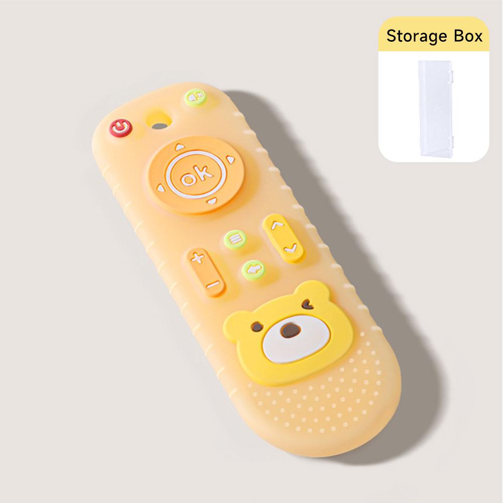 Baby Silicone Remote Control Teether Toys Cartoon Teething Stick Soothing Bite Toys Anti Hand Biting Teether for Infants Toddlers