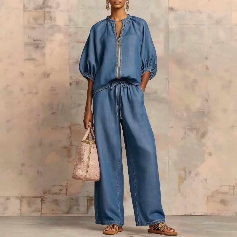 IHUASU Women's Fashion Casual 3/4 Sleeves Pants Suits