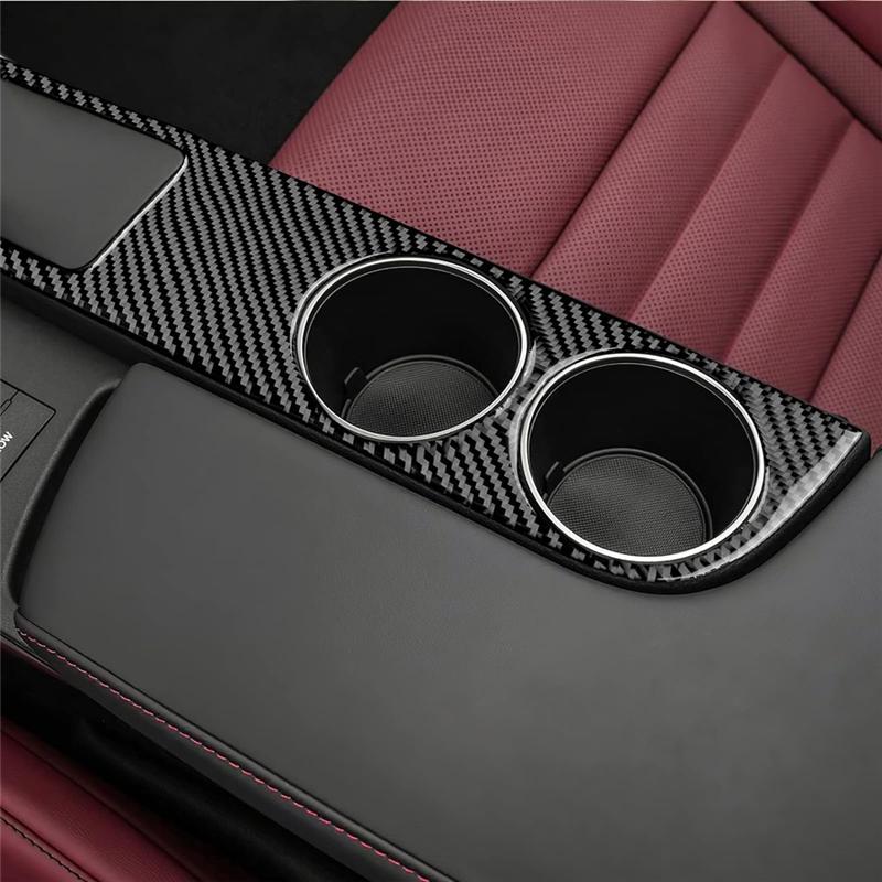 A57E-For Lexus IS250 IS200T IS300 IS350 2013- Carbon Fiber Center Console Cup Holder Panel Cover Decal Trim Parts Accessorie Carbon Fiber Pattern