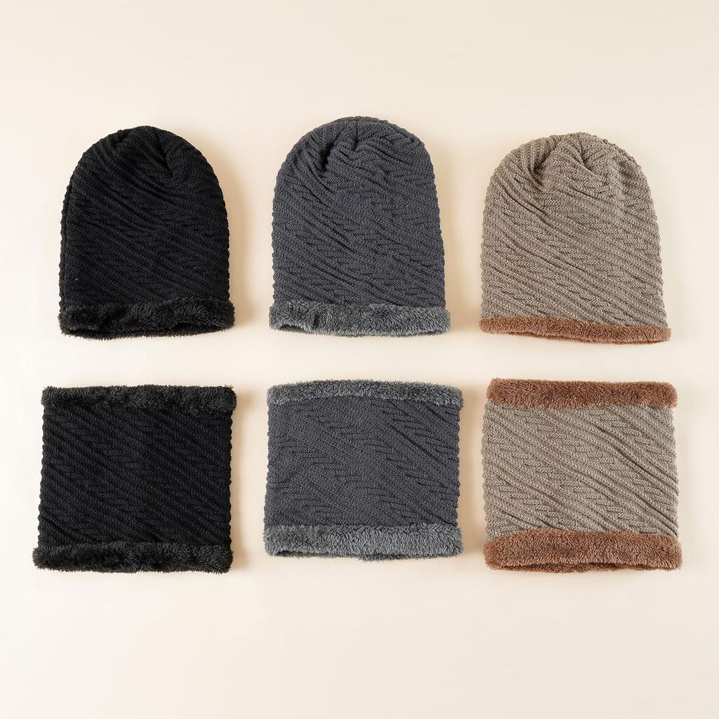 Осенне-зимняя бархатная теплая вязаная шапка, уличная морозостойкая ...