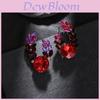 Boucles d'oreilles géométriques en alliage fashion avec strass pour femmes Automne