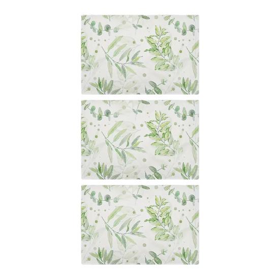 Floral Linen Placemat Tulip Spring Party Placemat Flowers Leaves Placemat Protects Table from