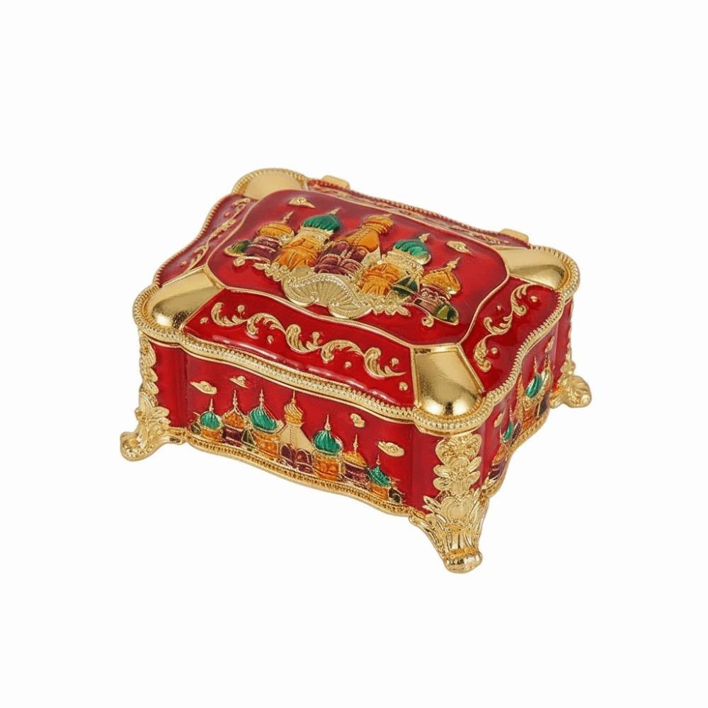 Embossed Castle Jewelry Storage Box Mini Portable Ring Storage Jar Gifts For Friends