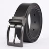 Men's Plus Size Genuine Leather Reversible Belt with Rotating Pin Buckle - Casual and Versatile.