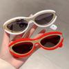Y2K Vintage Luxury Brand Designer Double Color Cat Eye Sunglasses Women For Men Sun Glasses Punk Popular Small Frame Shade UV400