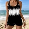 Women's Swimwear Tankini 2 Piece Swimsuit Geometric Stripes Pattern Vacation Bathing Suits