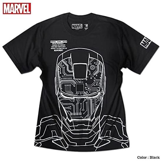EVERSOUL Short Sleeve Iron Man Marvel Character Tony Stark Metallic American Comic XL Size T-Shirt, Men's [Used]