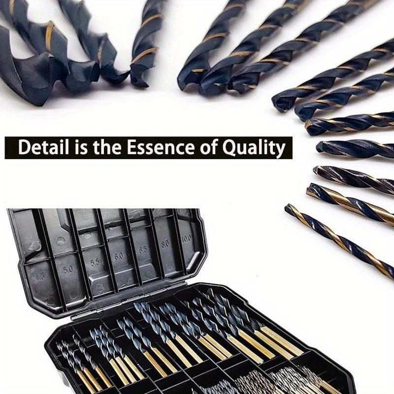 99Pcs Drill Bit Set Premium HSS Black Gold Coated Twist Drill Bits