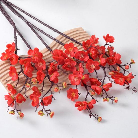 Artificial Plum Blossom Flowers Faux Cherry Blossom Branches Fake Long Stems Flower for Vase Floral Arrangement Home Wedding Table Decor