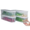 Kitchen Long Rectangular Food Storage Containers, Plastic Reusable Refrigerator Organizer Boxes
