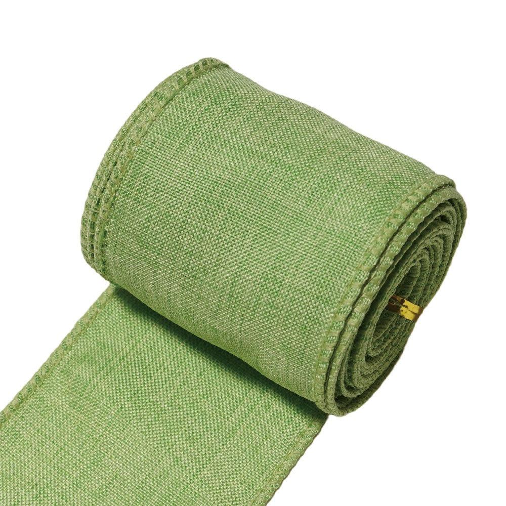 5 Yards/63mm Jute Drahtband Imitation Leinen Bunt Geschenkverpackung Juteband Einfarbig Geschenkverpackung Band