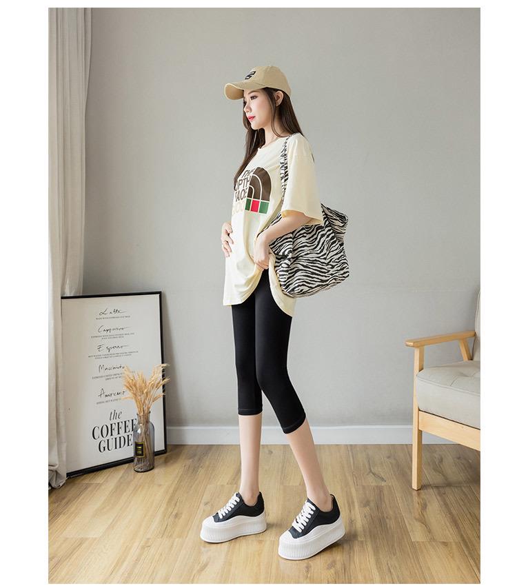 Högmidjade sommarleggings för gravida med smal passform och magstöd