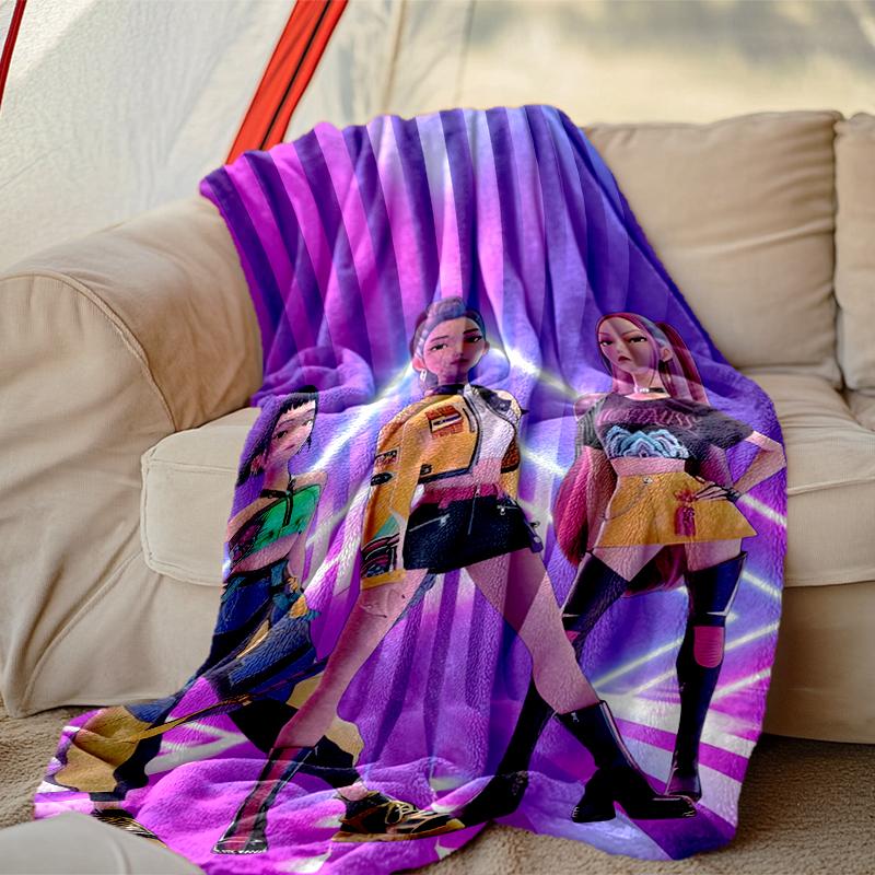 1pc Snug Kpop Demon Hunters Blanket, Lightweight & Durable Print Blanket, Perfect for Home, Couch, Bed, Picnic, Travel, Office