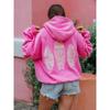 American Retro Floral Letter Print Grey Sweatshirt 2025