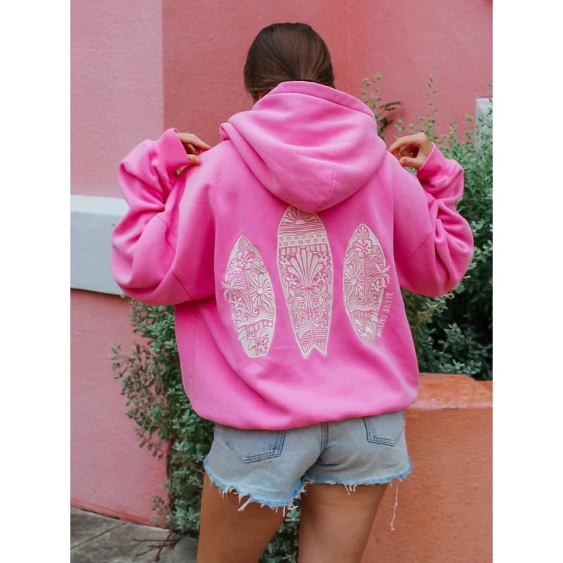 American Retro Floral Letter Print Grey Sweatshirt 2025