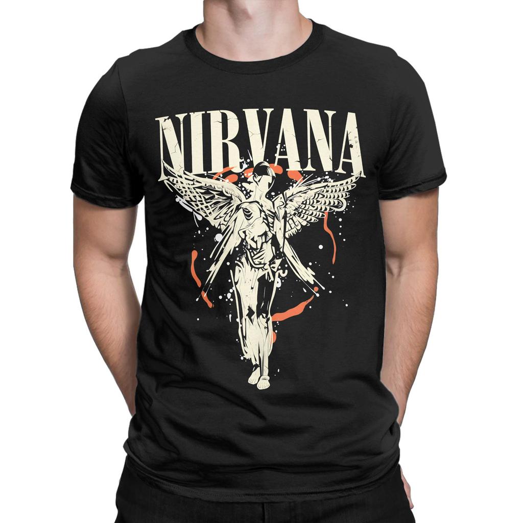 Nirvana Angel Band T Shirt Summer  Cotton TShirts For Men Popular Design Tshirt Short Sleeve Classic Top Tees
