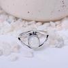 Rainbow Moonstone Silver Plated Ring | Modern Swirl Design Brass Jewelry | June Birthstone Gift for Women