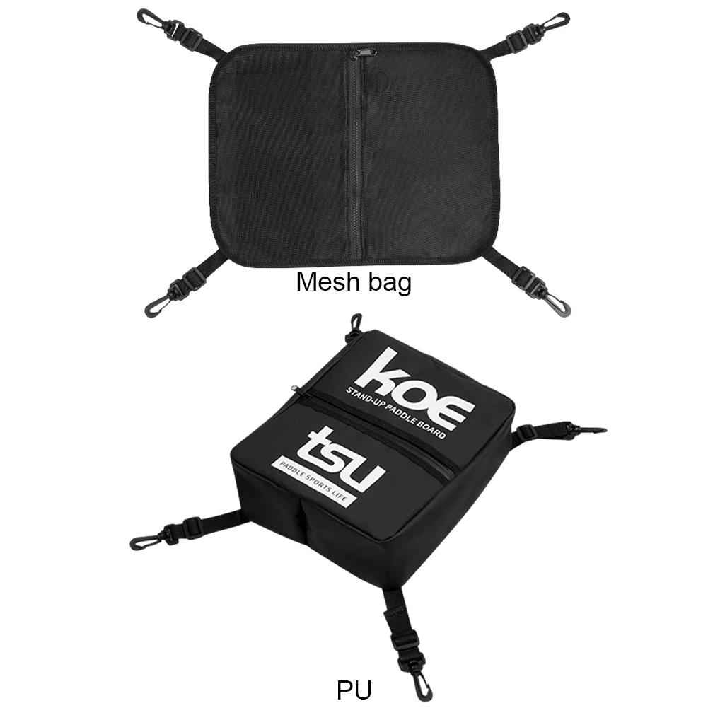 Stand Up Paddle Board Deck Bag PU Paddle Board Mesh Storage Bag Waterproof With Adjustable and Fixed Buckle Kayak Accessories