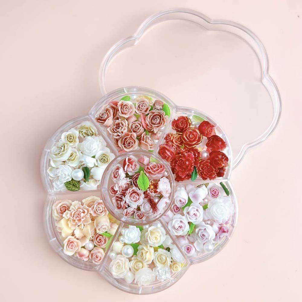 

Manicure Ornaments Rose Nail Accessories Pink Rose Flower Rose Nail Rhinestones Manicurist StyleA