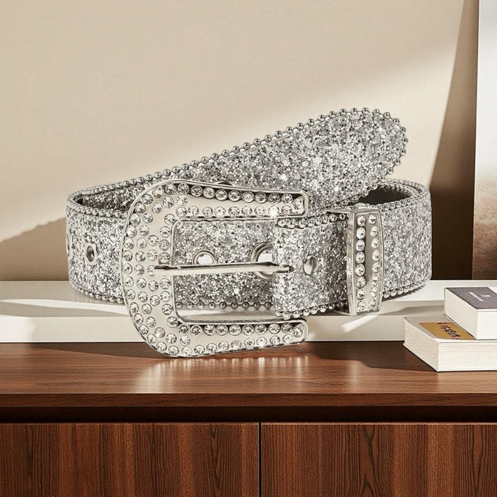 Fashion Personality Flash Belt Women's Decorative Jeans Belt Versatile Belt Decorative Women