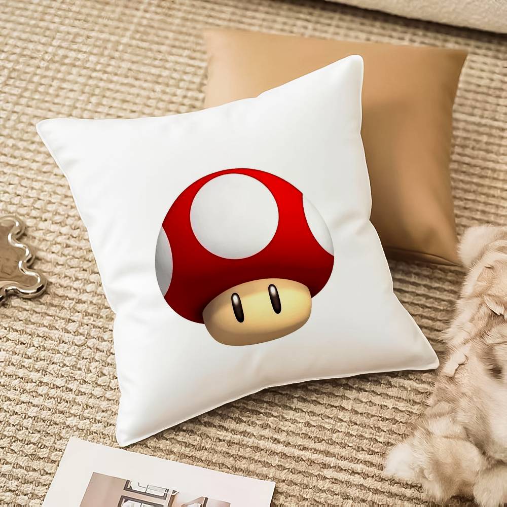 M-Mushroom Christmas Outfit Pillow Case Sofa And Living Room Decorative Cushion Covers Dust-proof And Mite-proof Invisible Zippe
