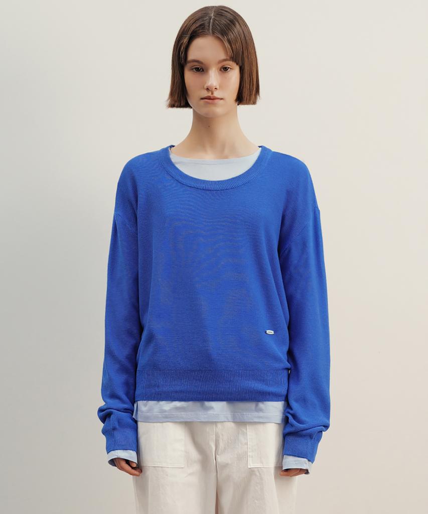 Annies Scoop U-Neck Knit (Blue)